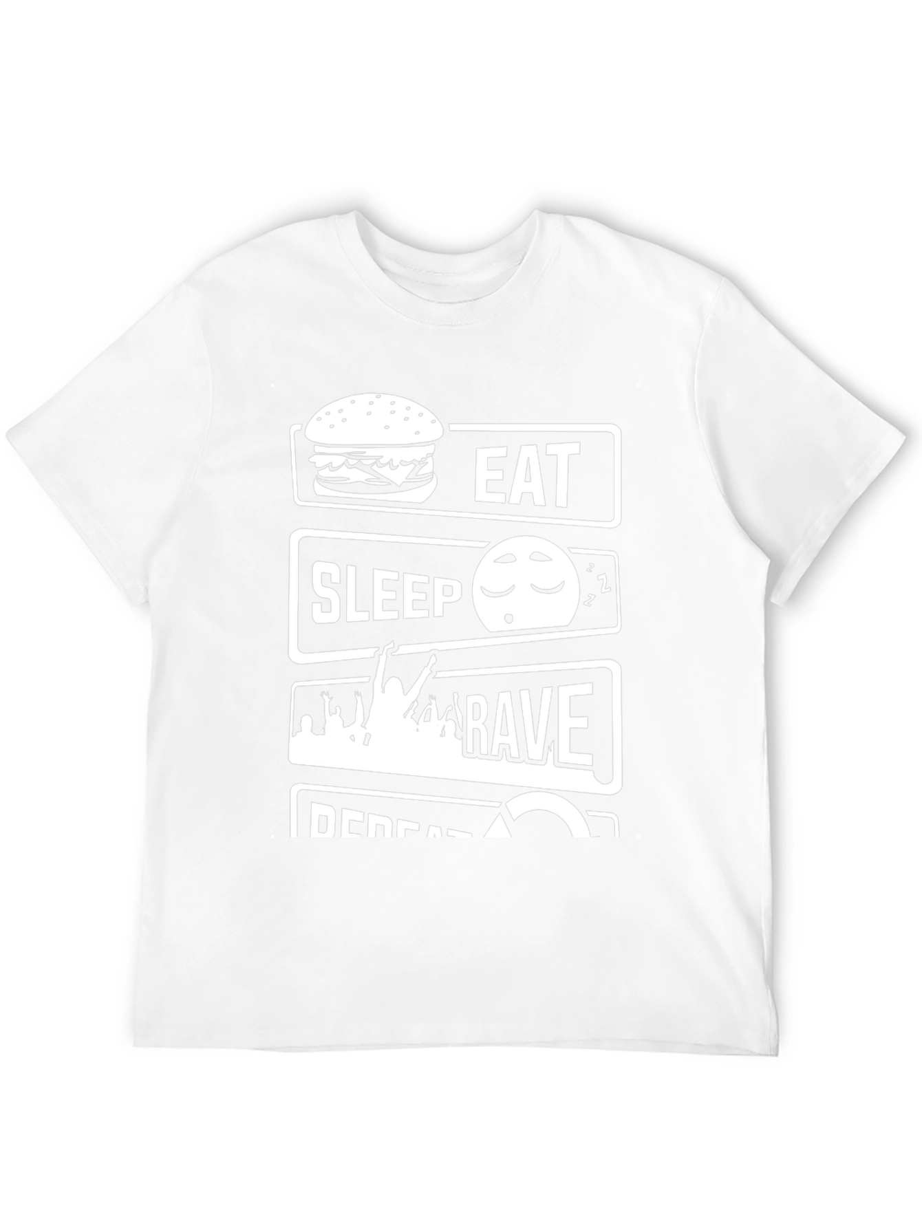 Black Eat Sleep Rave Repeat Black Graphic Tee view 12