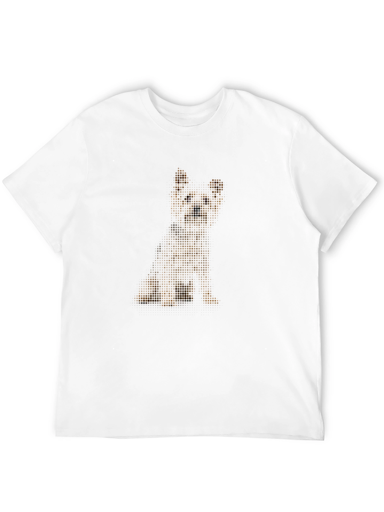 Black Pixelated Puppy Print Black T-Shirt view 12