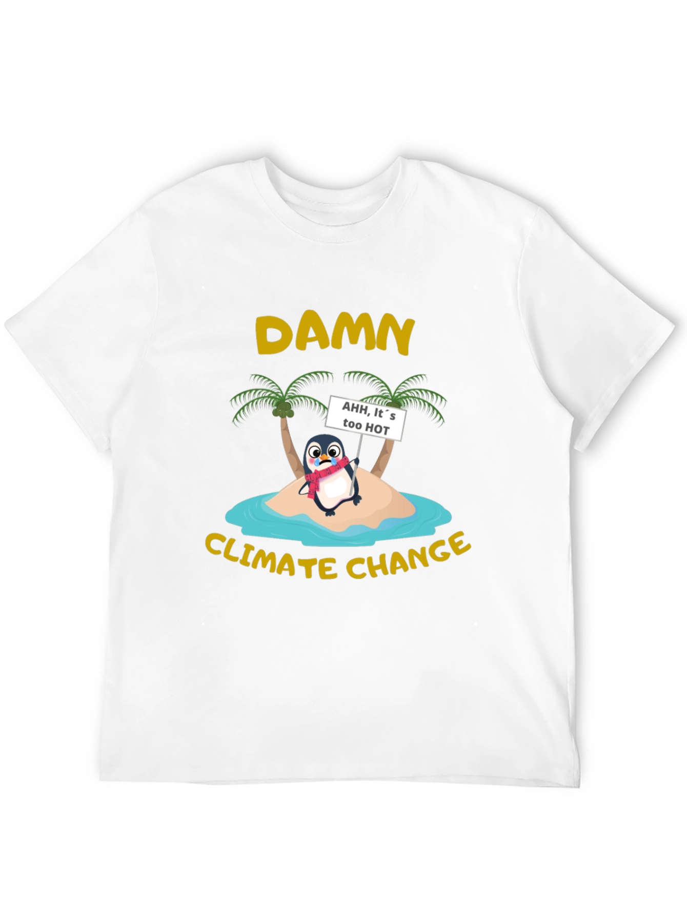 Black Damn Climate Change Penguin Graphic Tee view 12
