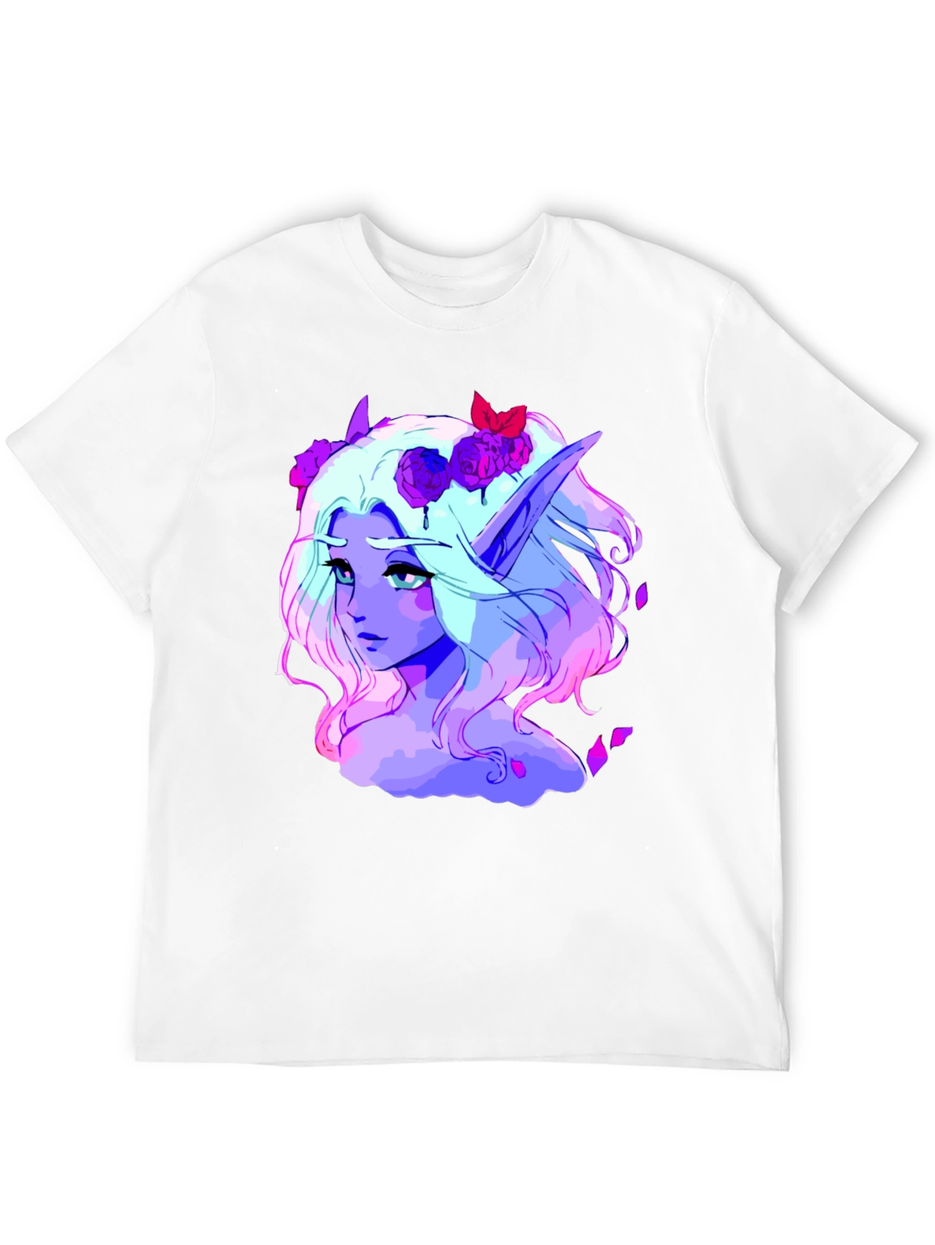 Black Elf Portrait Graphic Tee - Black Cotton Shirt view 12