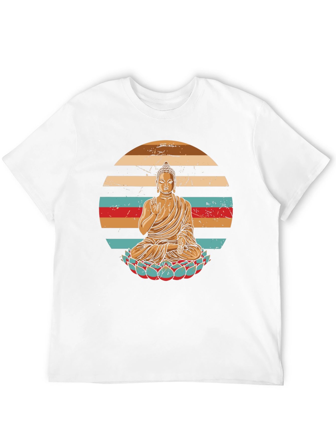 Black Retro Buddha Graphic T-Shirt view 12