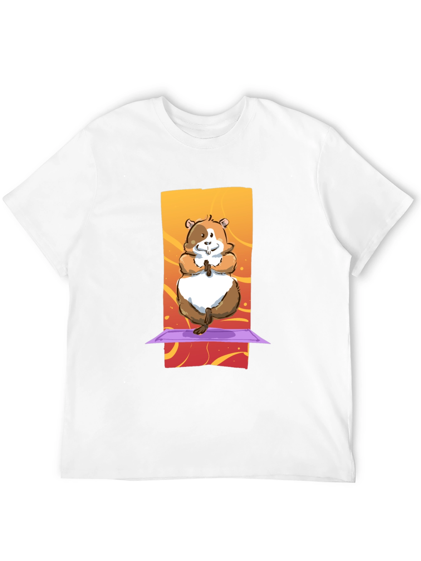 Black Yoga Hamster T-Shirt: Funny Graphic Tee view 12