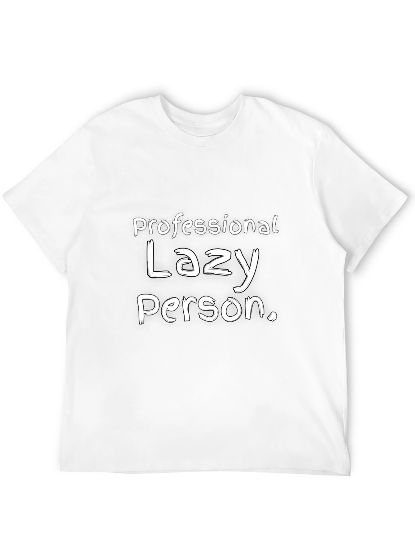 Black Funny "Lazy Person" Graphic T-Shirt view 12