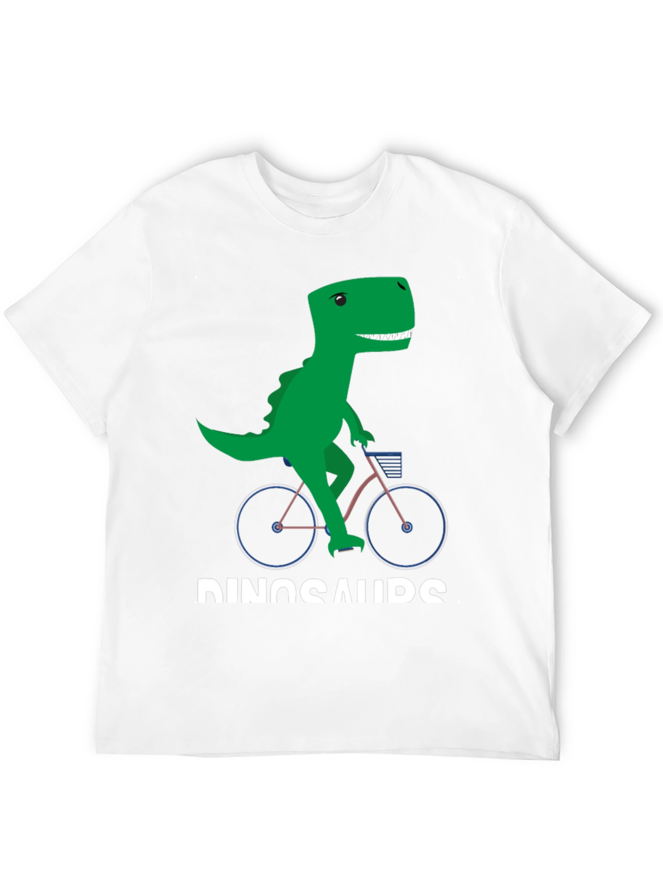 Black Dinosaur Riding Bike Graphic T-Shirt view 12