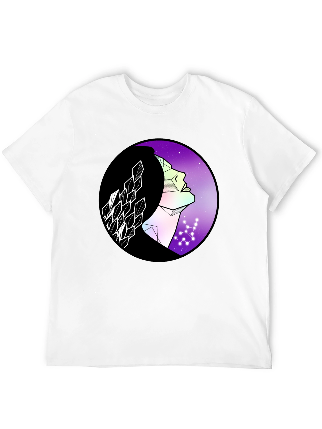 Black Geometric Woman Graphic Tee - Cosmic Vibes view 12
