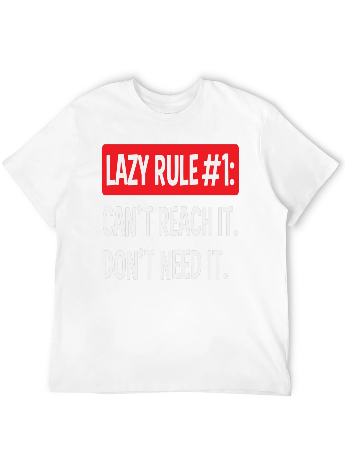 Black Funny Lazy Rule #1 T-Shirt, Relaxed Fit view 12