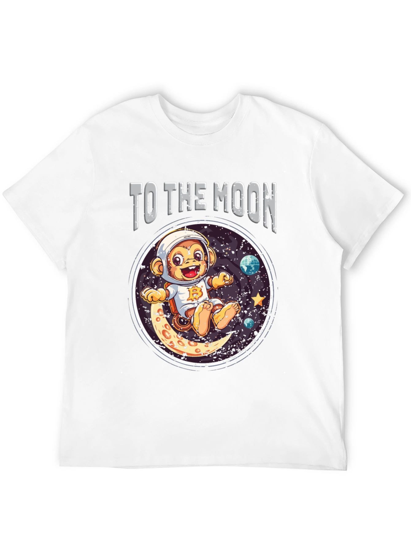 Black To the Moon Monkey T-Shirt - Crypto Ape view 12
