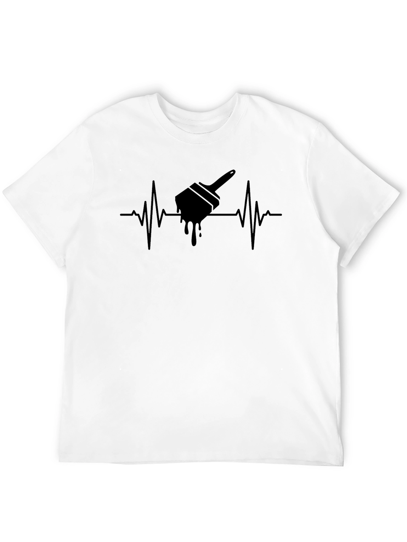 Black Painter's Pulse T-Shirt - Artistic Heartbeat Design view 12