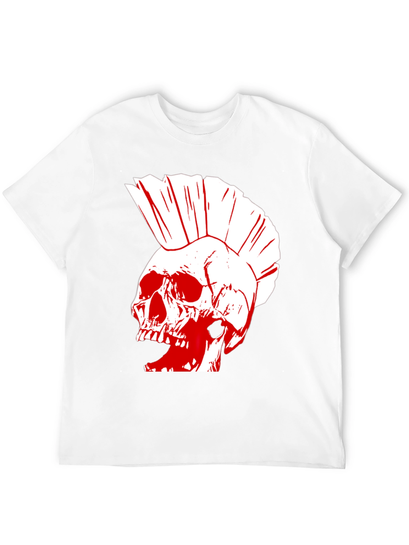 Black Punk Skull Graphic T-Shirt view 12