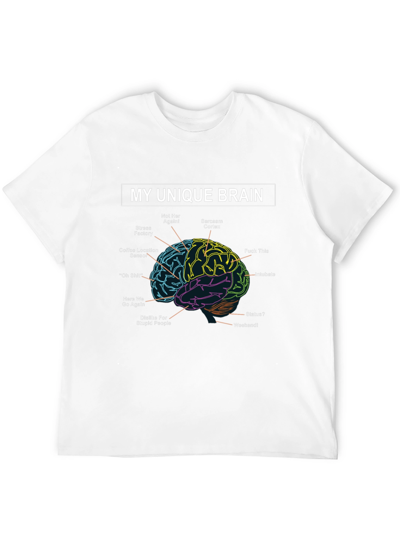 Black My Unique Brain Funny Graphic T-Shirt view 12