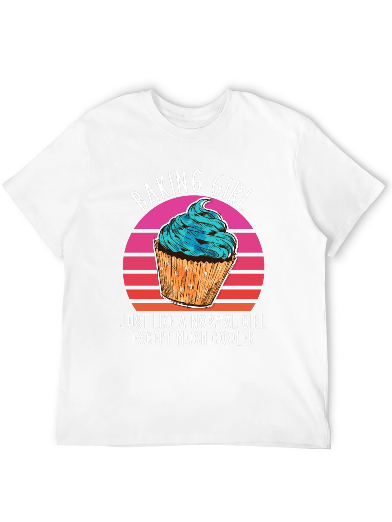Black Baking Girl T-Shirt - Cool Cupcake Design view 12