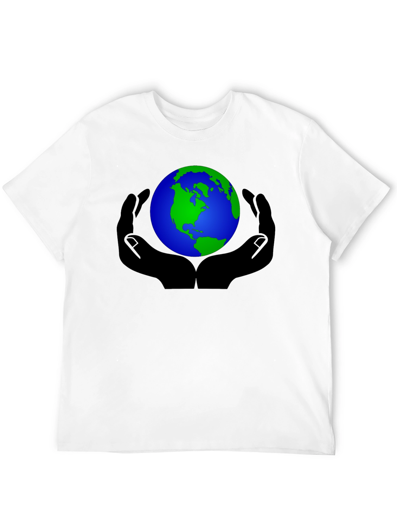 Black Earth in Hands Graphic Black T-Shirt view 12