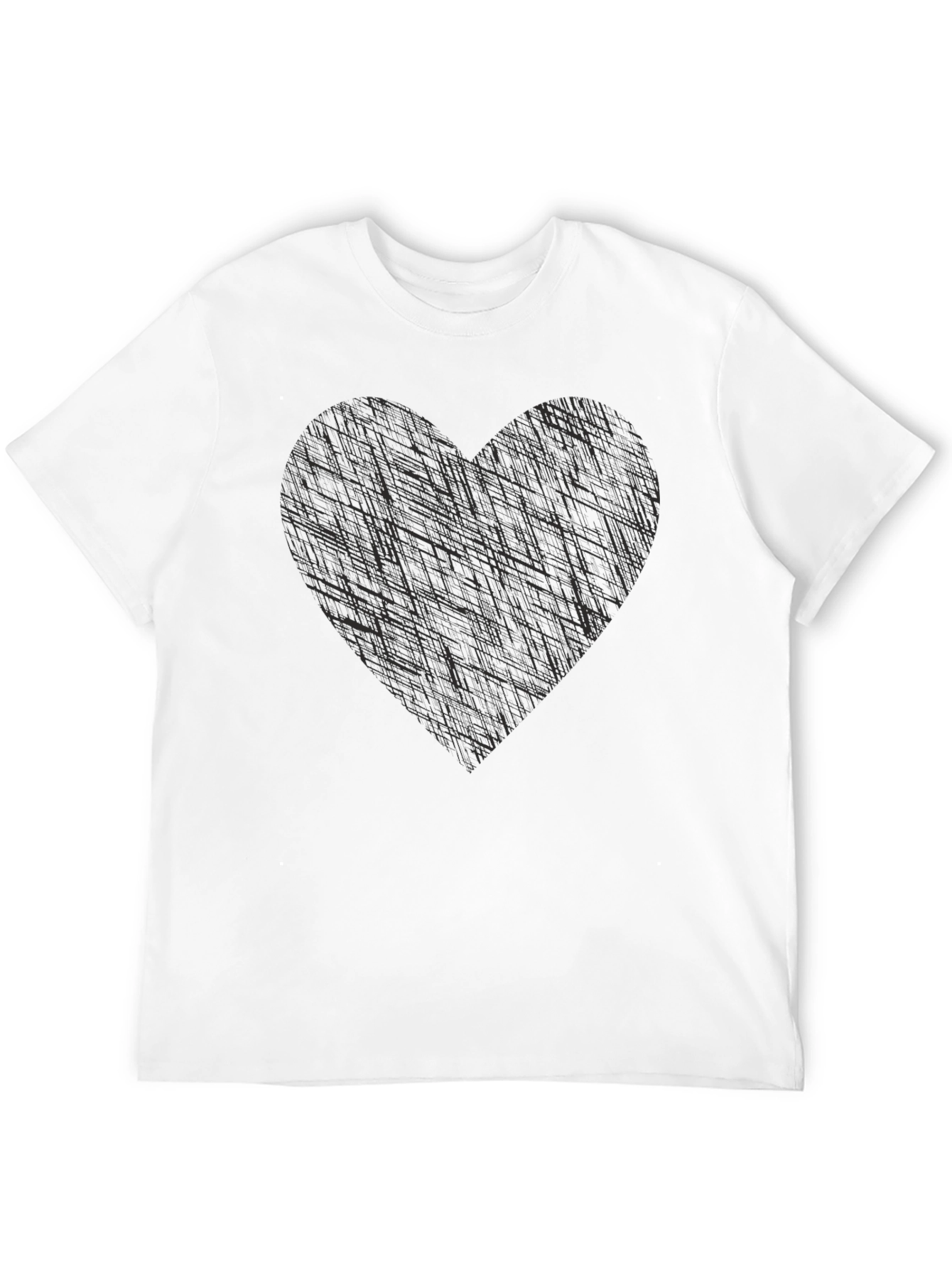 Black Abstract Heart Graphic Tee - Soft Cotton Blend view 12