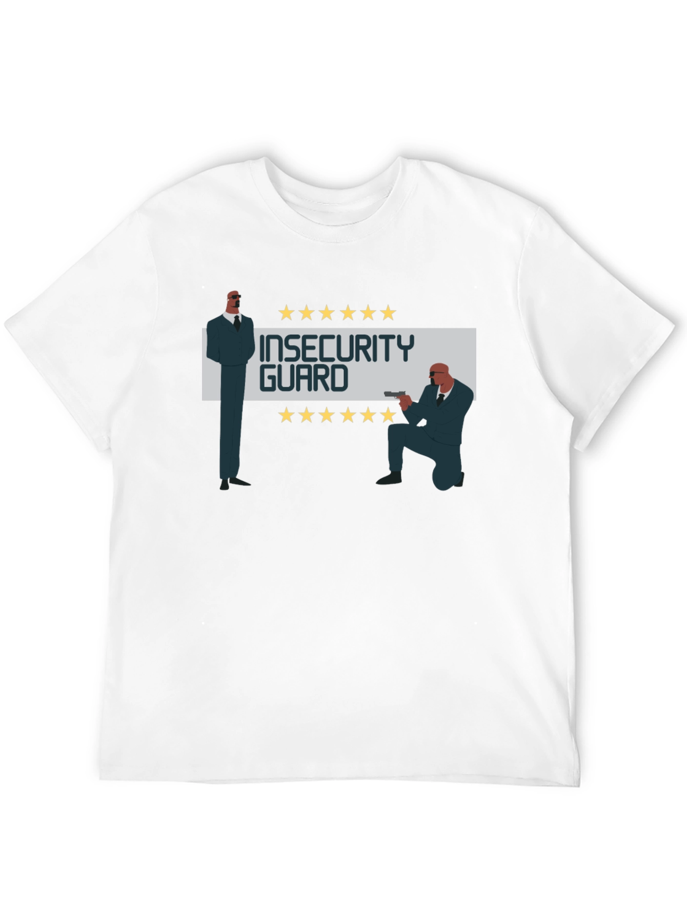 Black Insecurity Guard Graphic Tee - Funny Men's T-Shirt view 12
