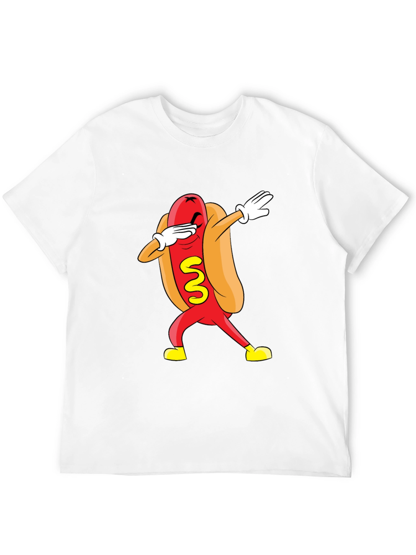 Black Funny Dabbing Hot Dog Graphic T-Shirt - Black view 12