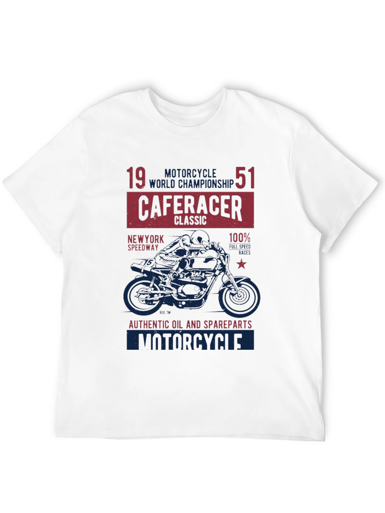 Black Cafe Racer Motorcycle Graphic T-Shirt view 12