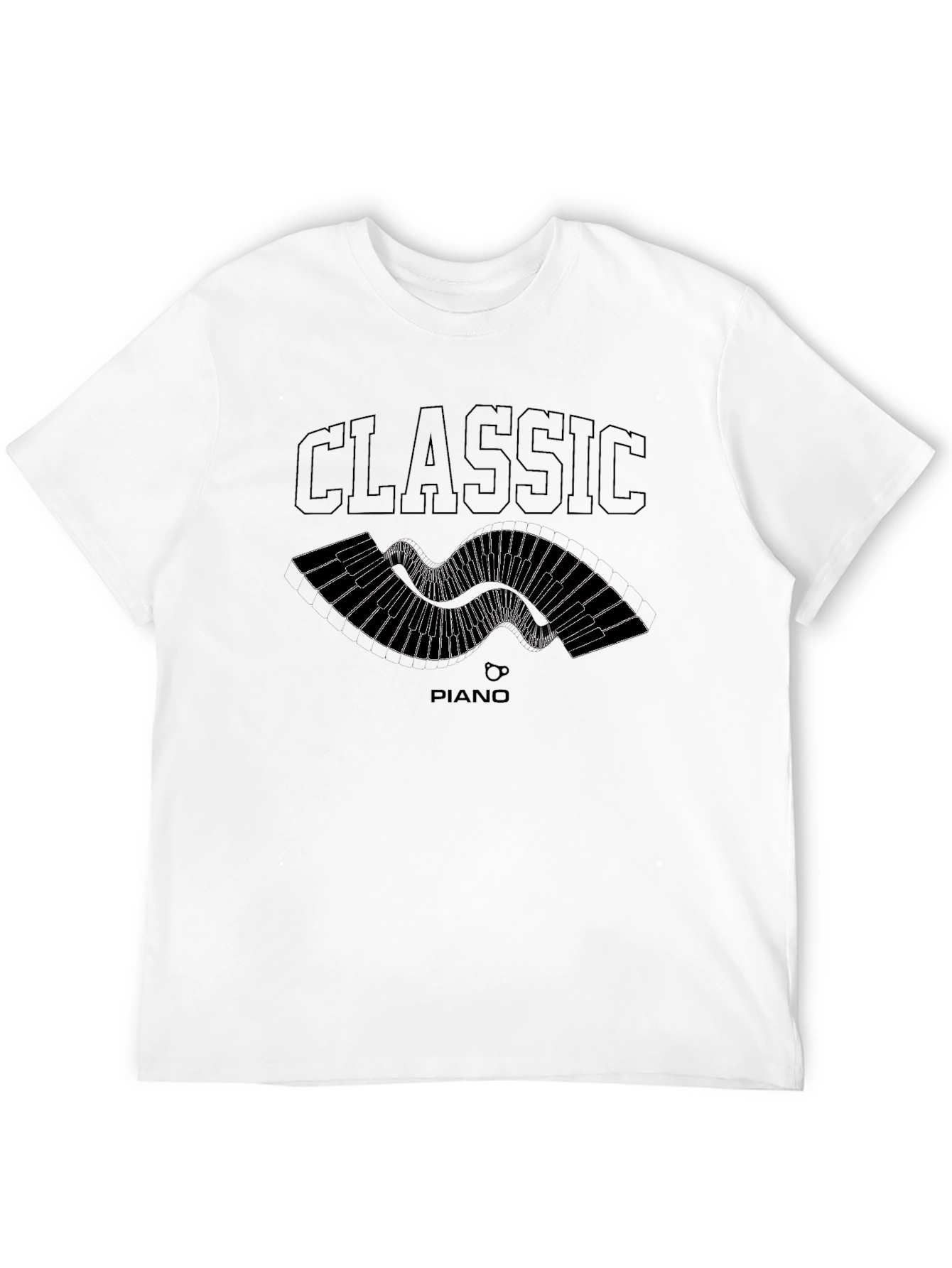 Black Classic Piano T-Shirt - Musical Style view 12