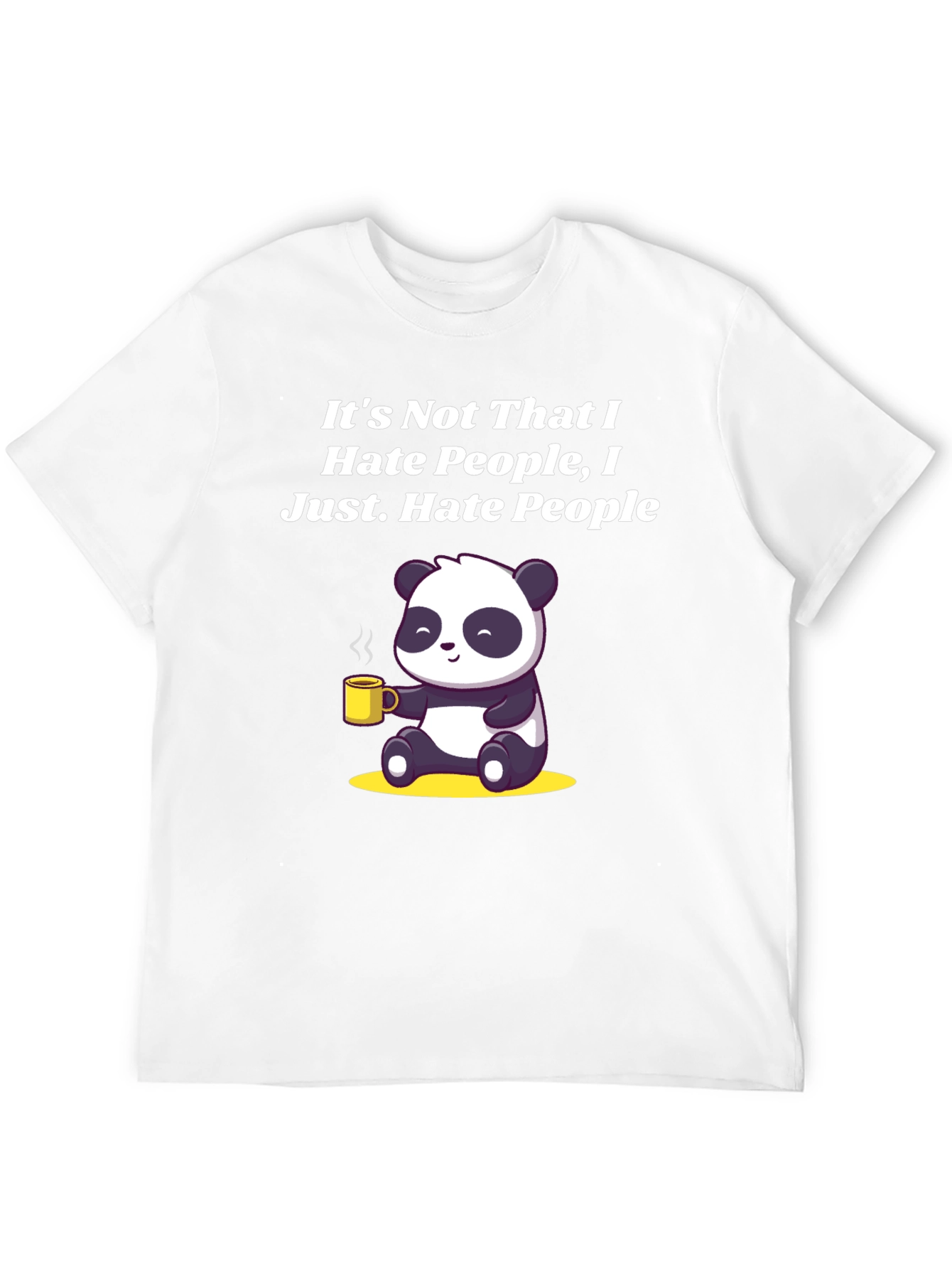 Black Hate People Panda Graphic Tee - Funny, Soft Cotton view 12