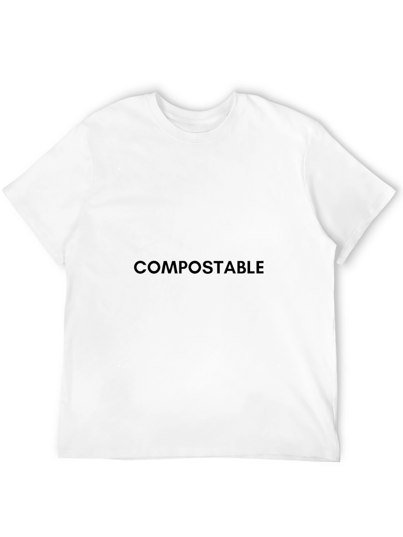 Black Compostable Text Black T-Shirt view 12
