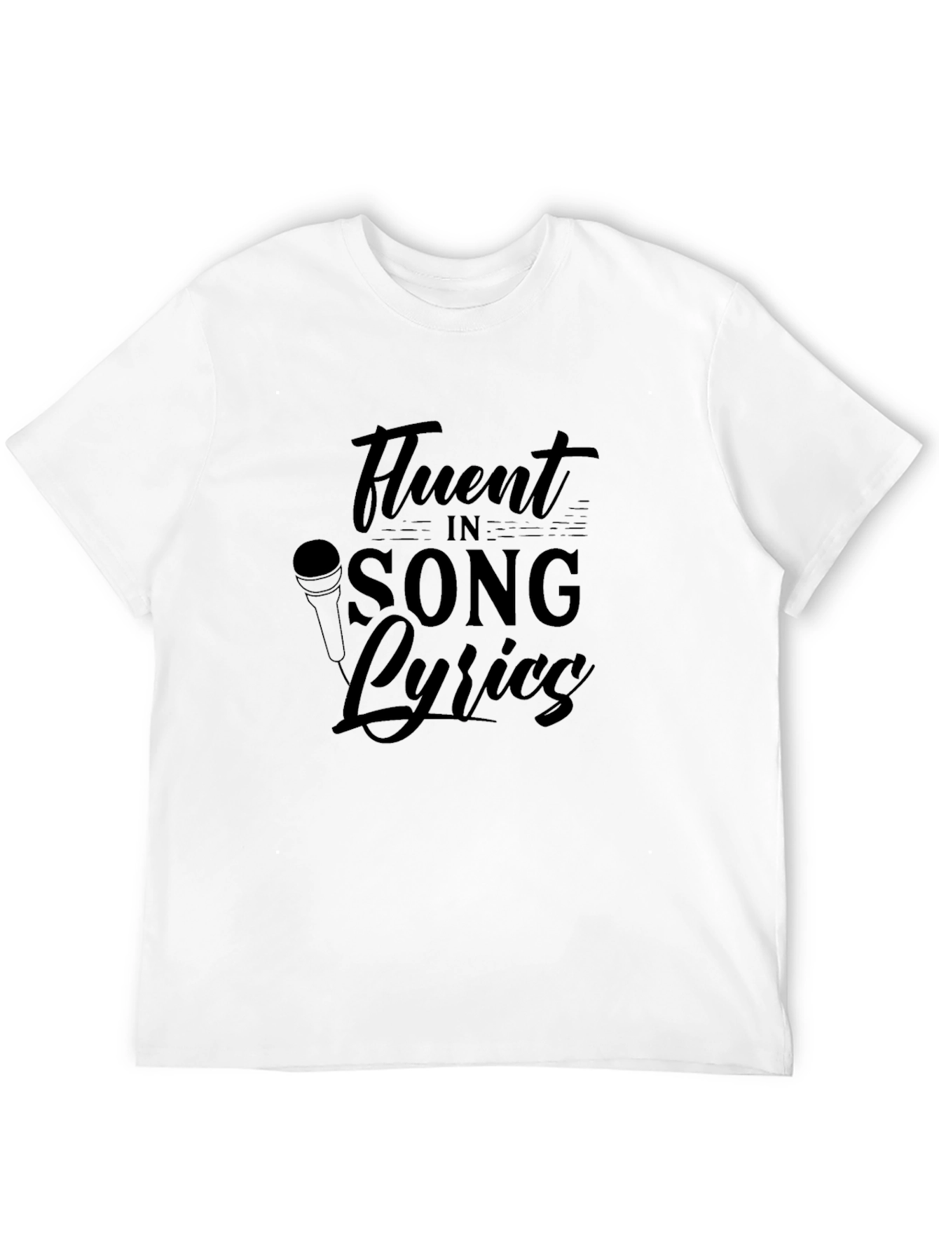 Black Fluent In Song Lyrics Graphic T-Shirt view 12