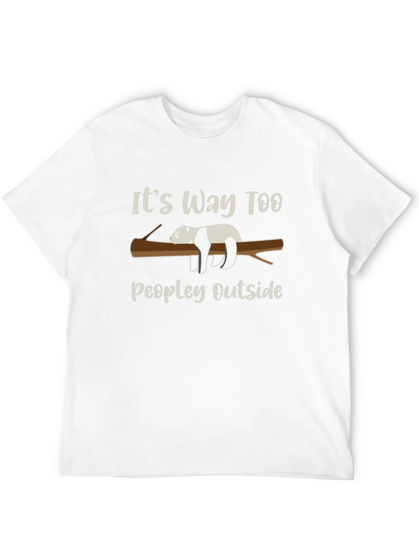 Black It's Way Too Peopley Outside Panda T-Shirt view 12
