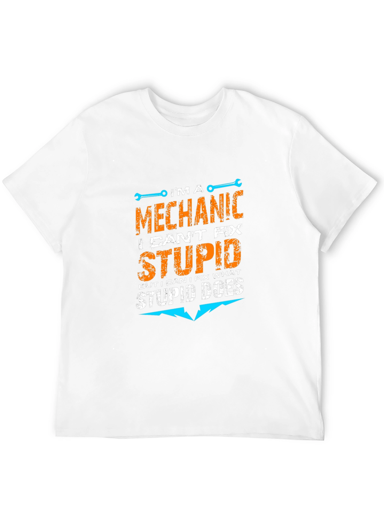 Black Mechanic T-Shirt - I Can't Fix Stupid view 12