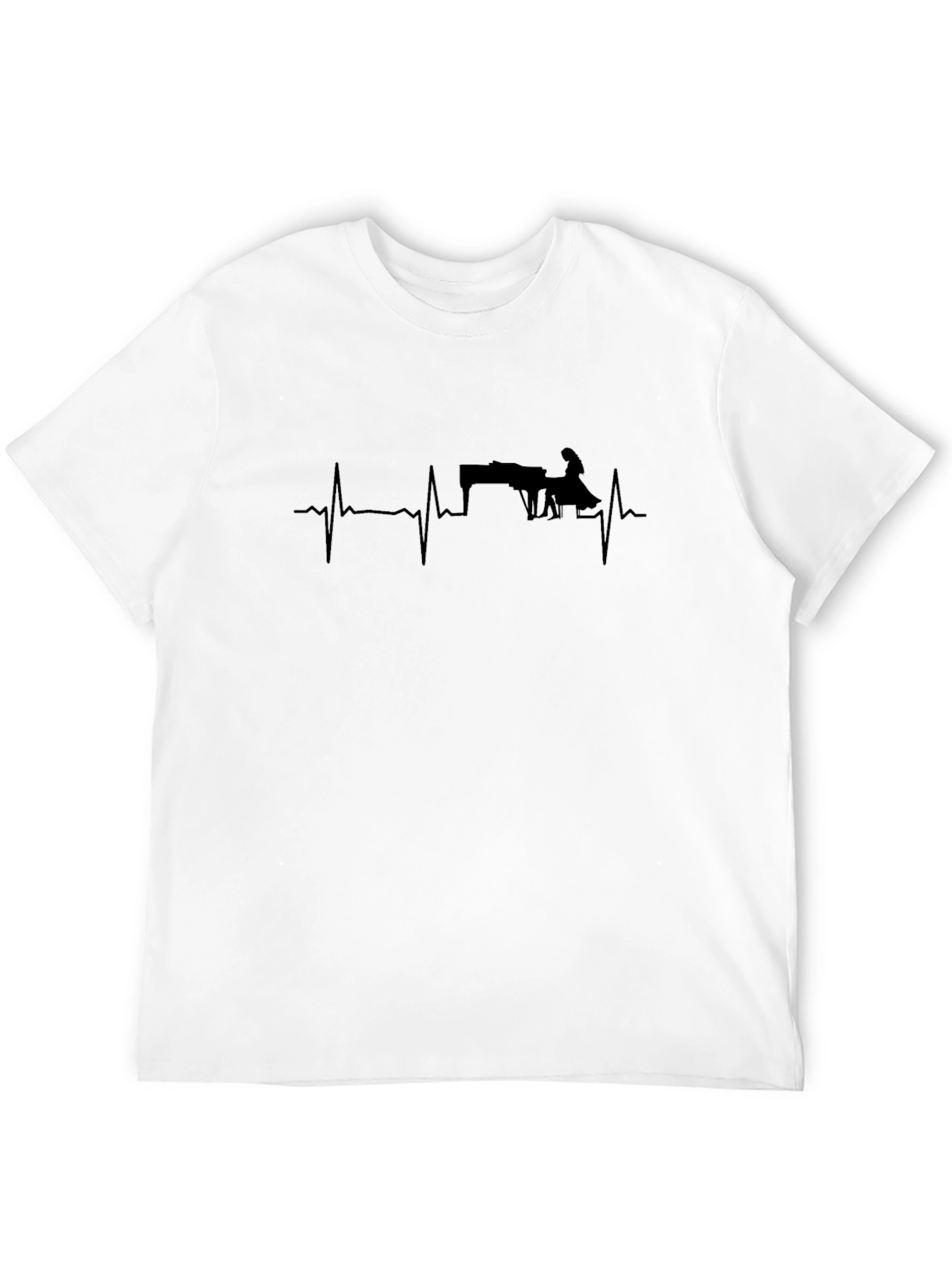 Black Piano Heartbeat T-Shirt - Musician's Pulse view 12