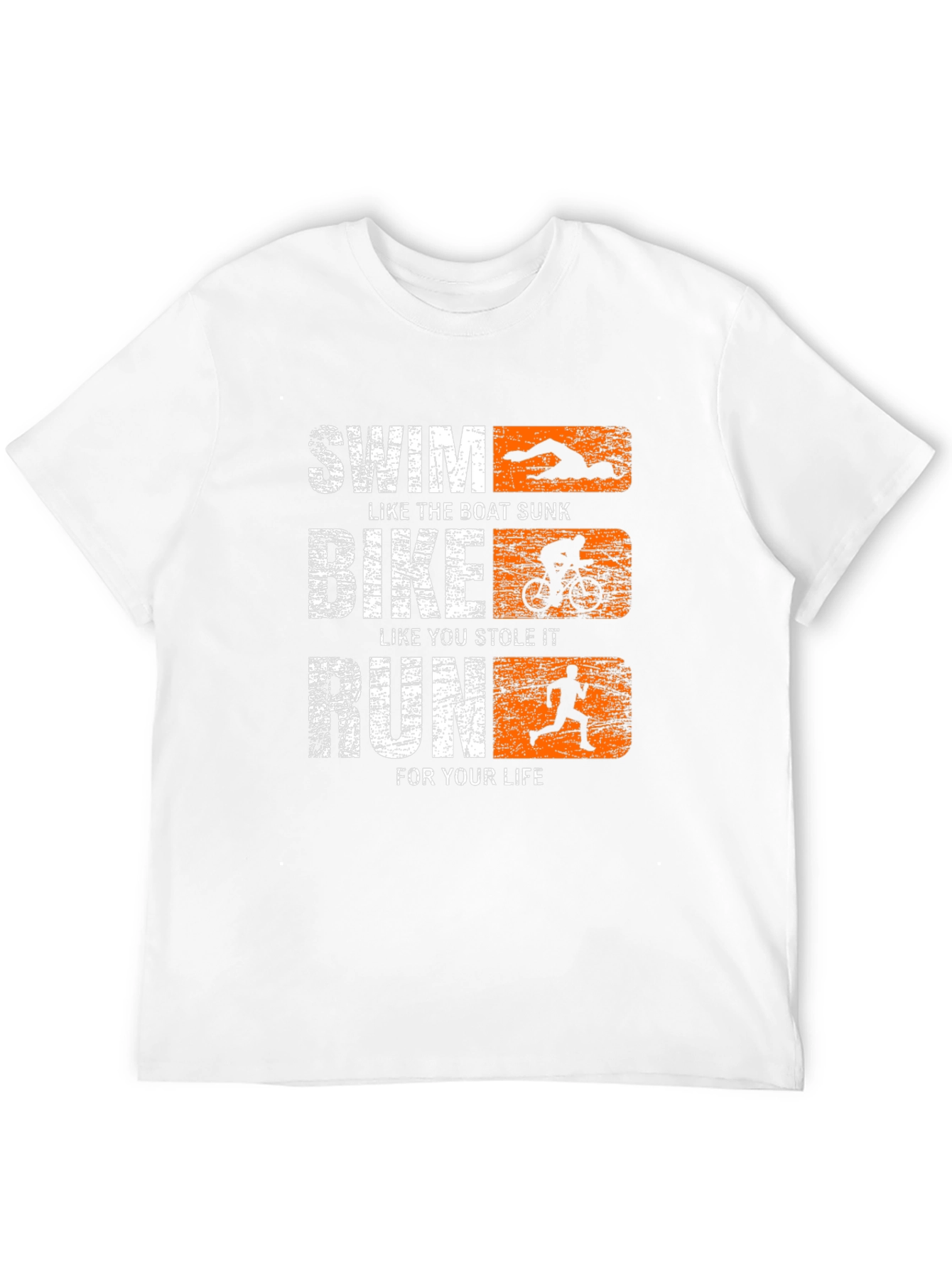 Black Triathlon Graphic T-Shirt Swim Bike Run Tee view 12