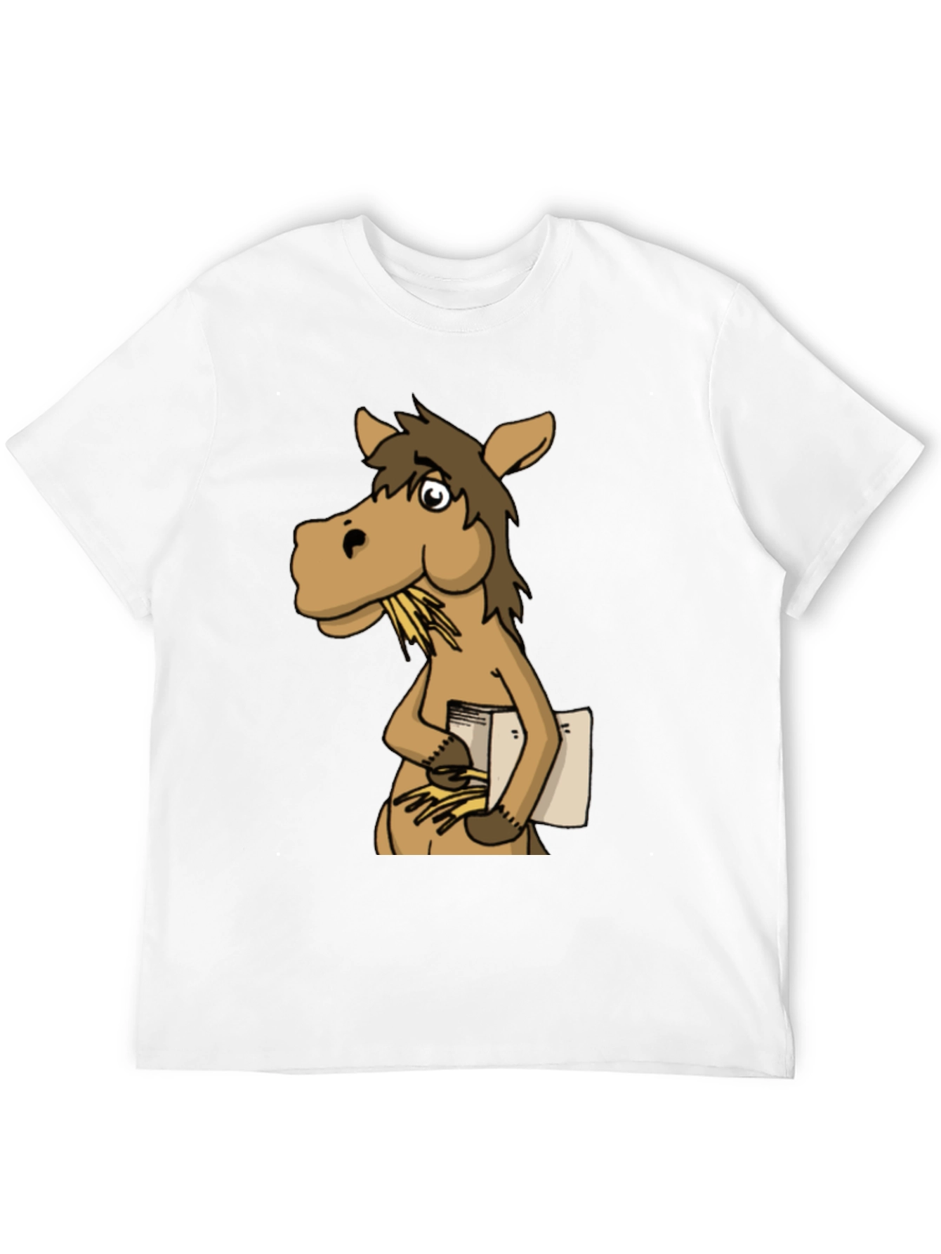 Black Funny Horse Reading Book Graphic T-Shirt view 12
