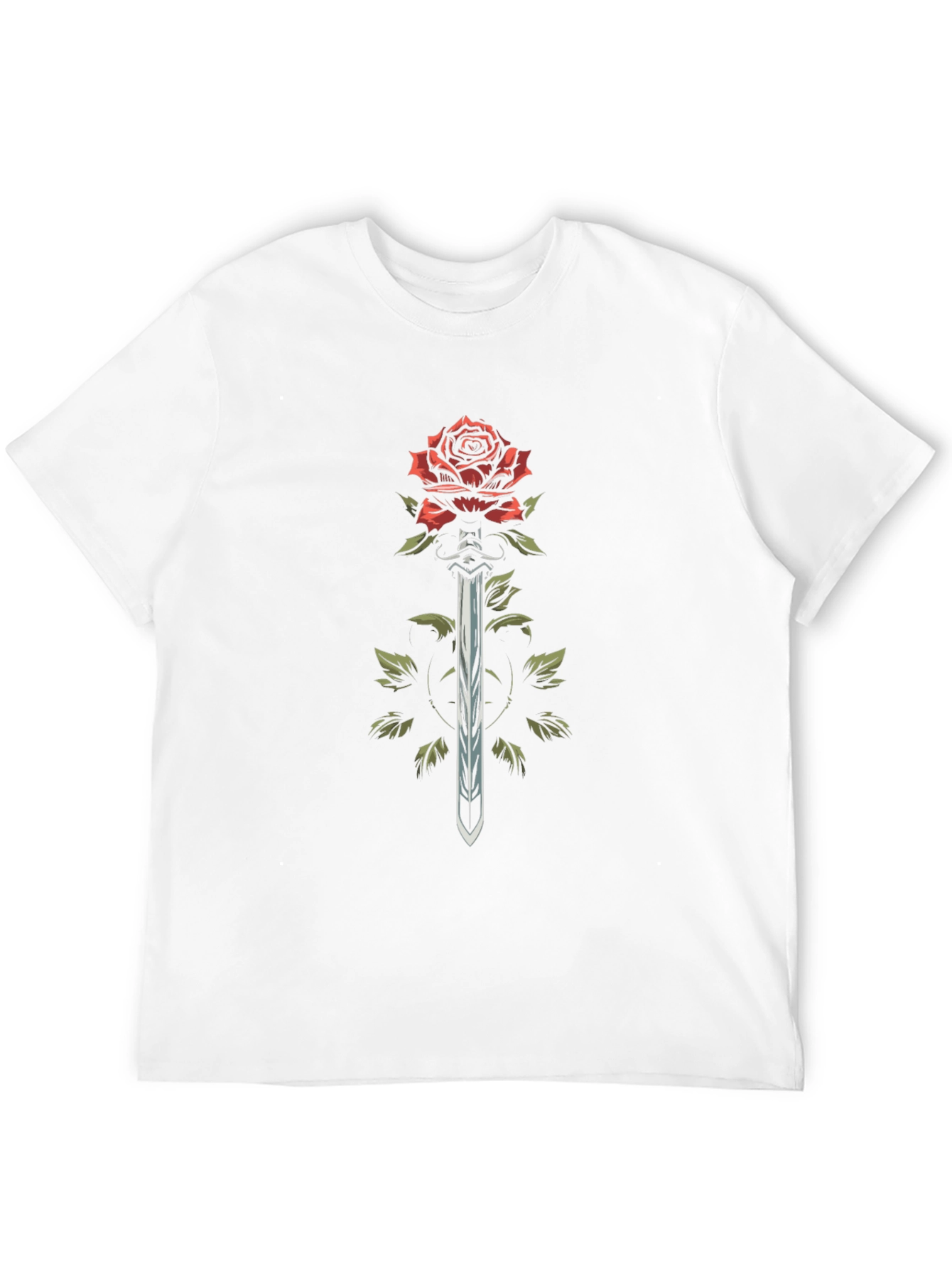 Black Rose and Sword Graphic T-Shirt view 12