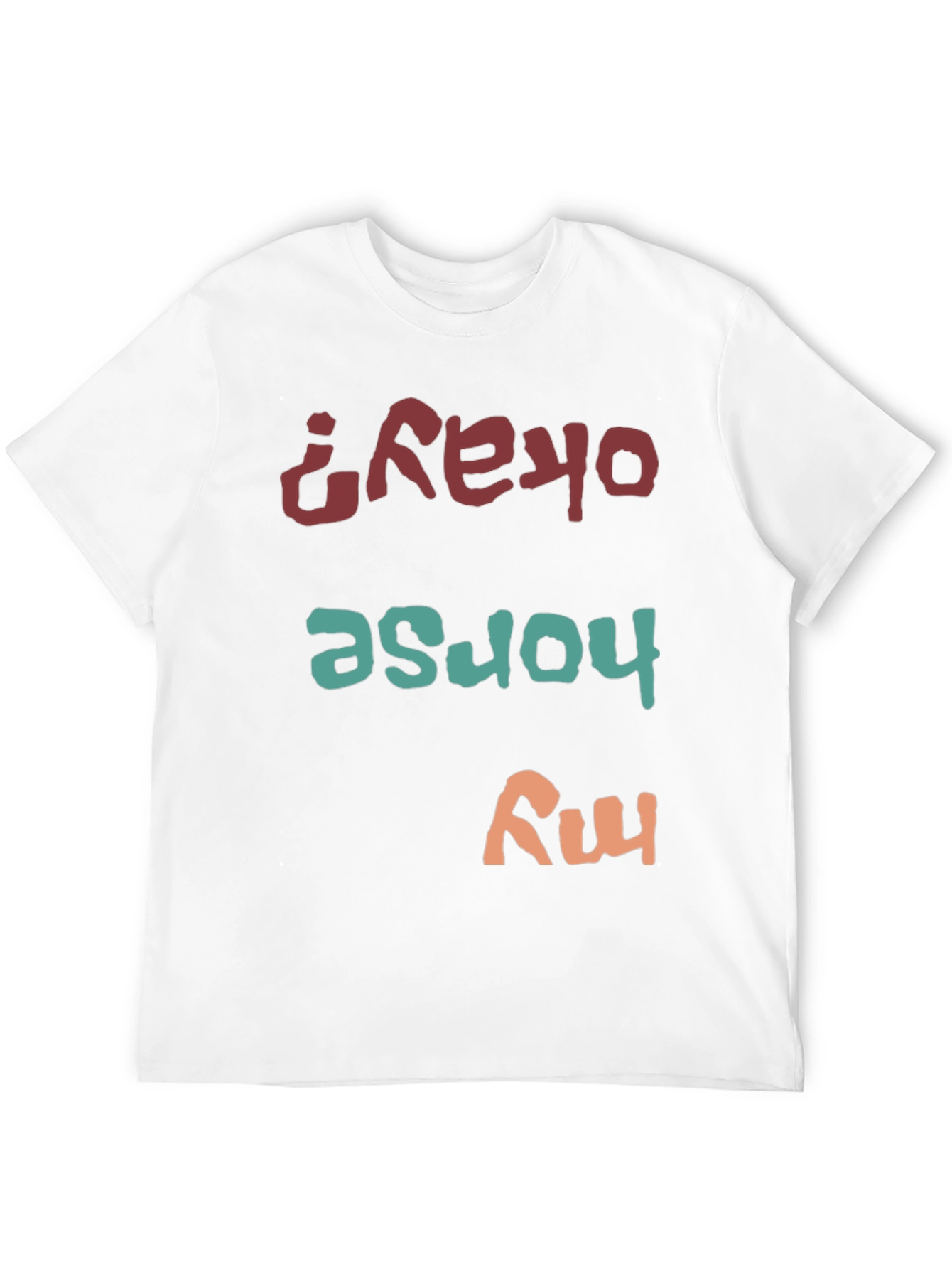 Black Funny Horse My Okay Men's Black T-Shirt view 12