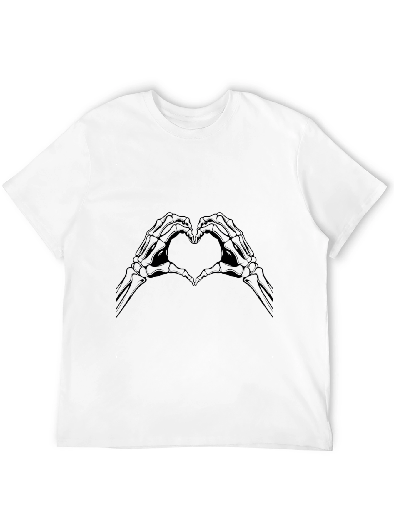 Black Skeleton Hands Heart Graphic Tee - Black view 12