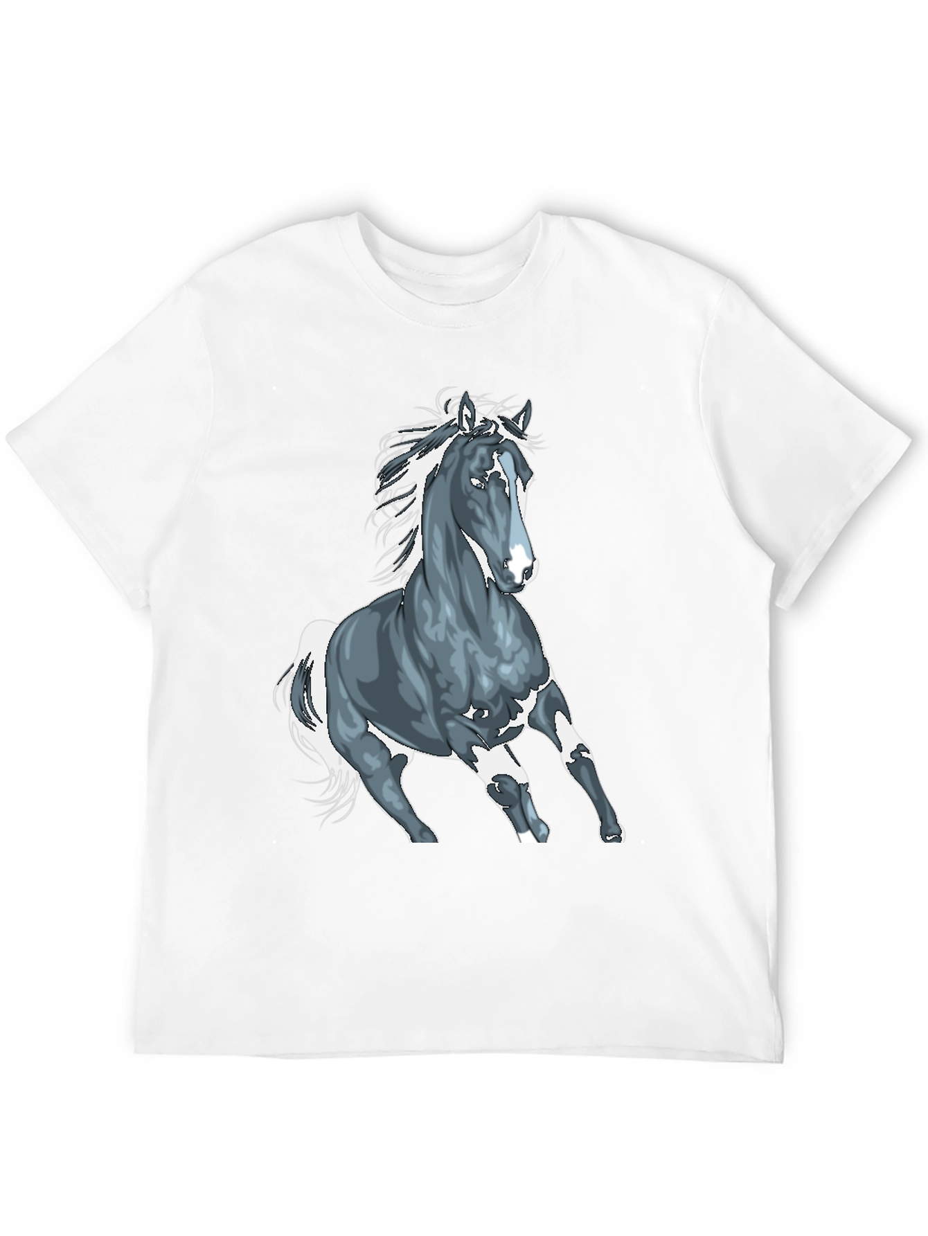Black Horse Graphic T-Shirt - Black Cotton Tee view 12