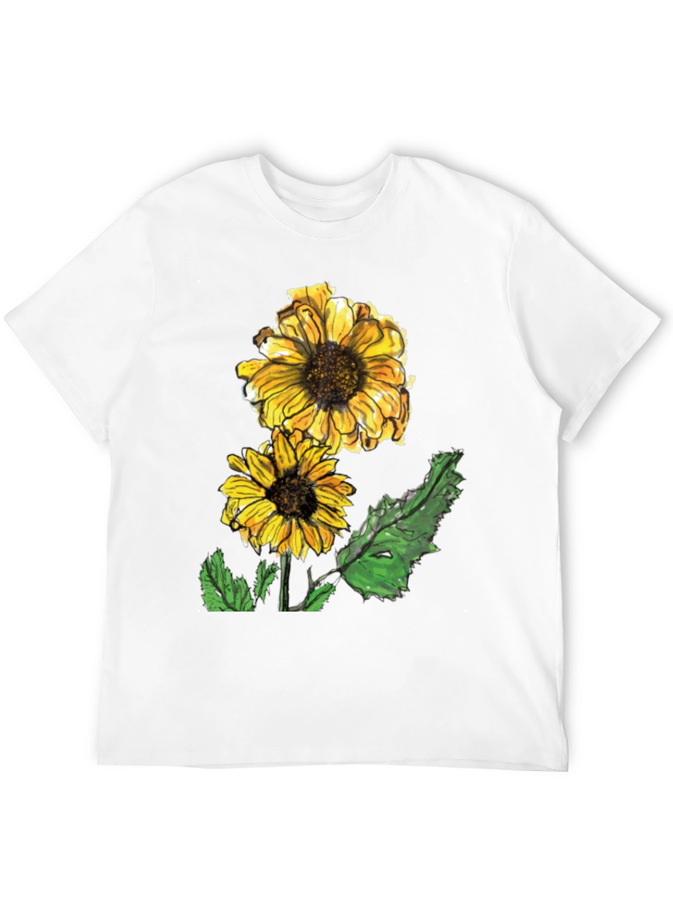 Black Sunflower Graphic Tee - Casual Black T-Shirt view 12