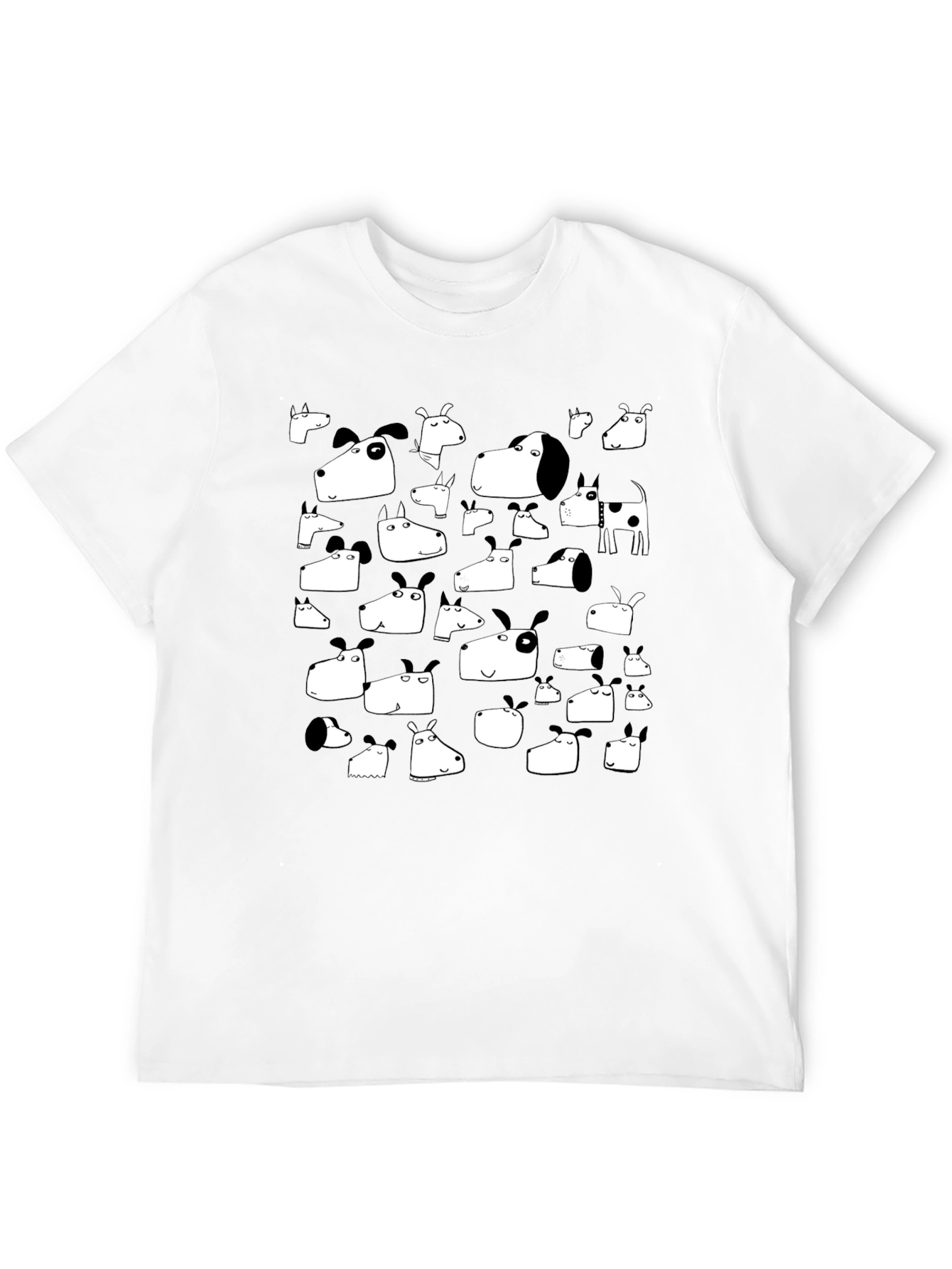 Black Dog Heads Black T-Shirt view 12