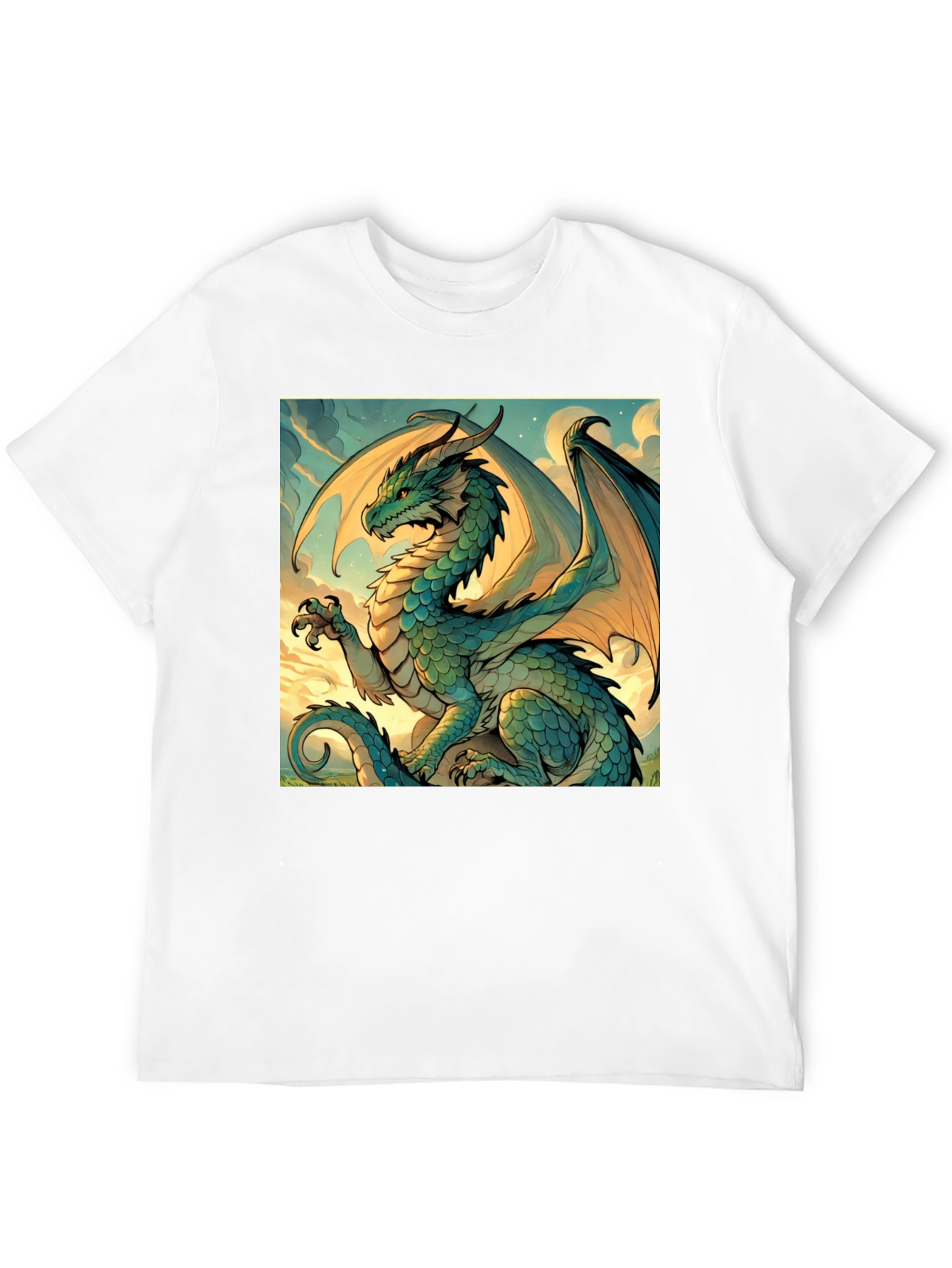 Black Dragon Graphic Tee - Mythical Creature Art Shirt view 12