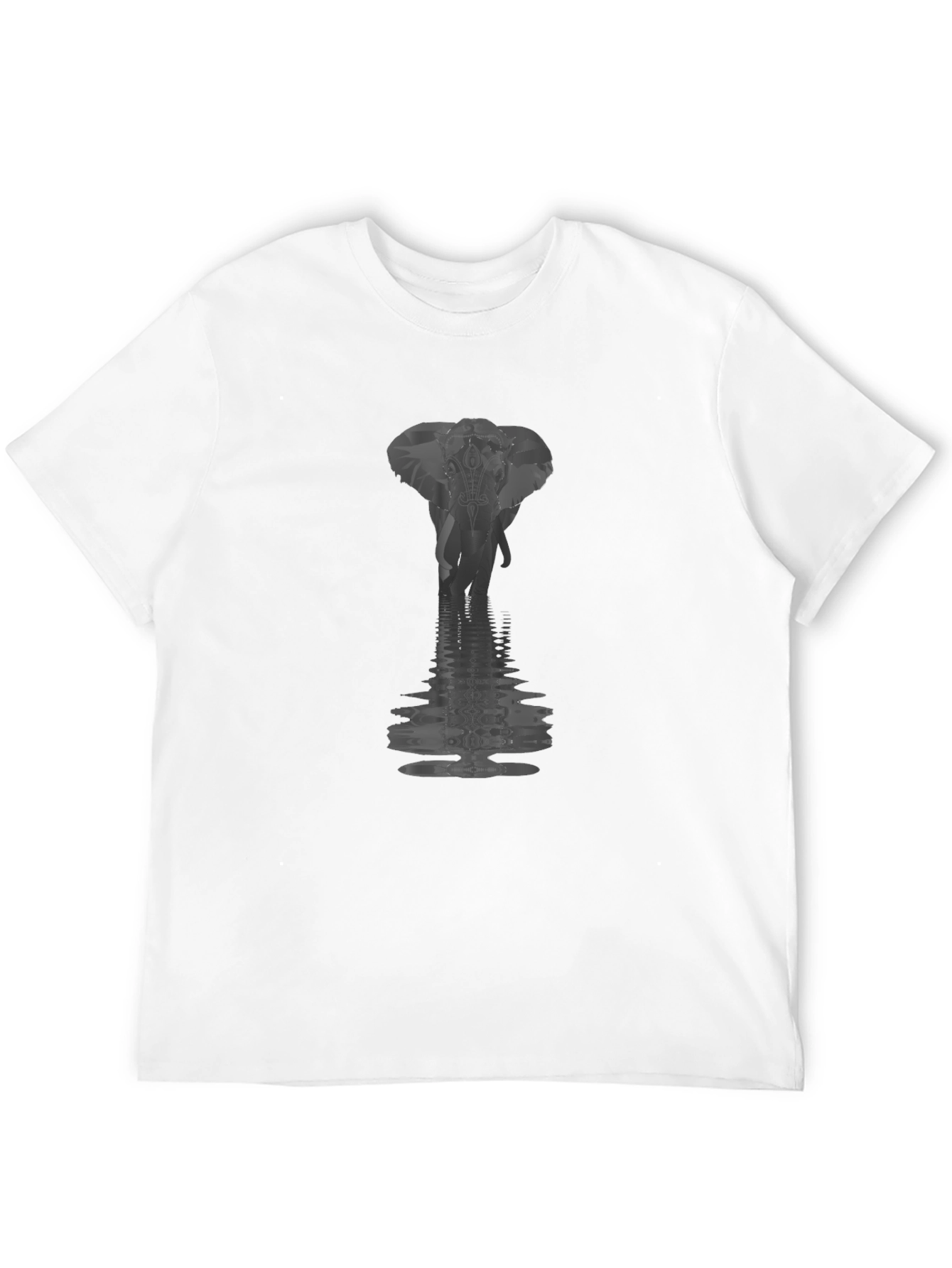 Black Elephant Reflection Graphic Tee - Premium Cotton Blend view 12