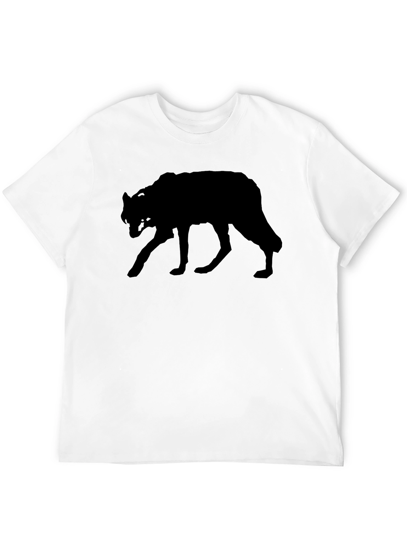 Black Wolf Silhouette Graphic Tee - Mens Black T-Shirt view 12