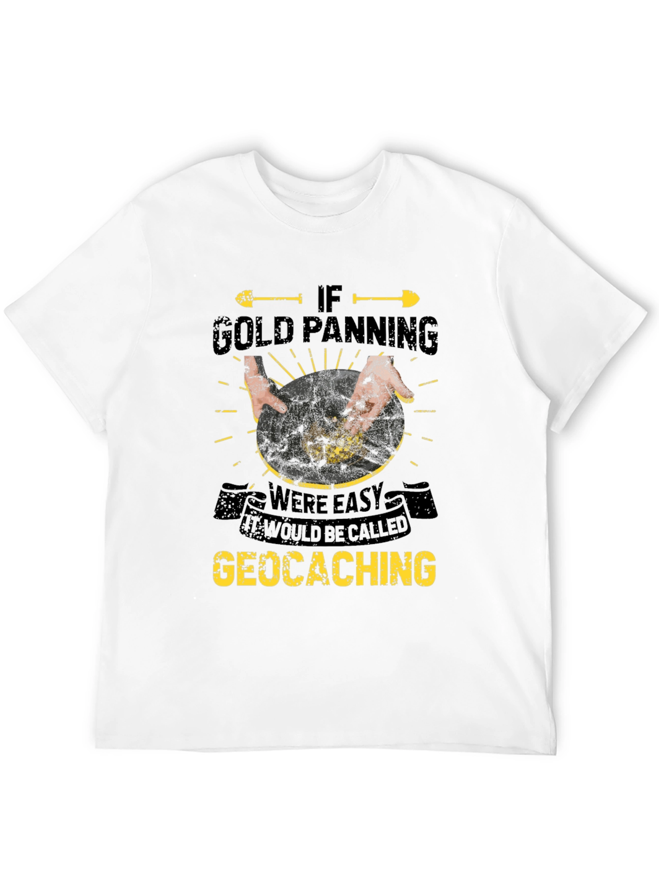 Black Gold Panning Geocaching Graphic Tee view 12