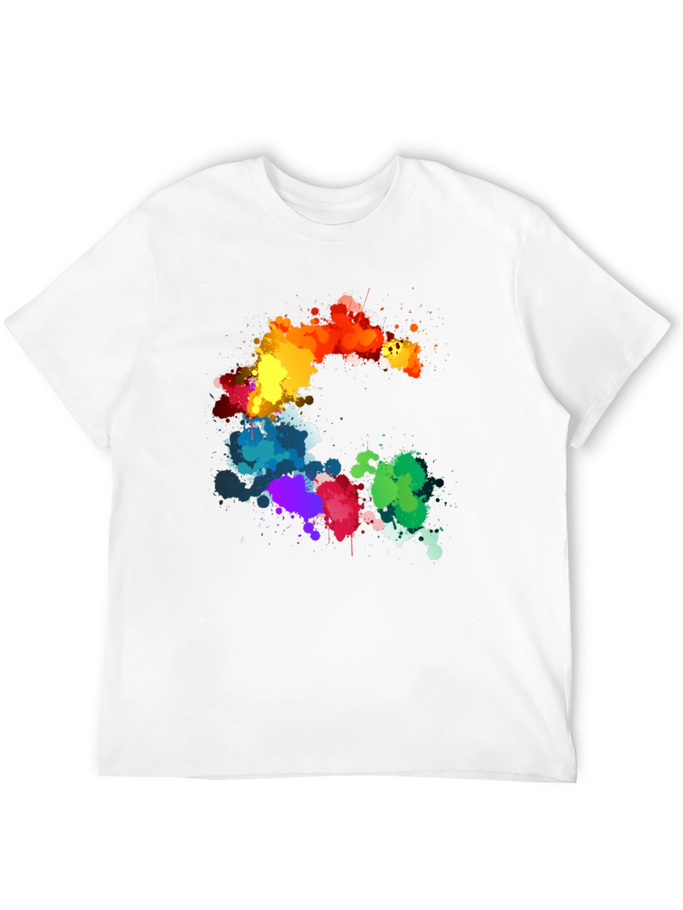 Black Rainbow Splatter Graphic Black T-Shirt view 12