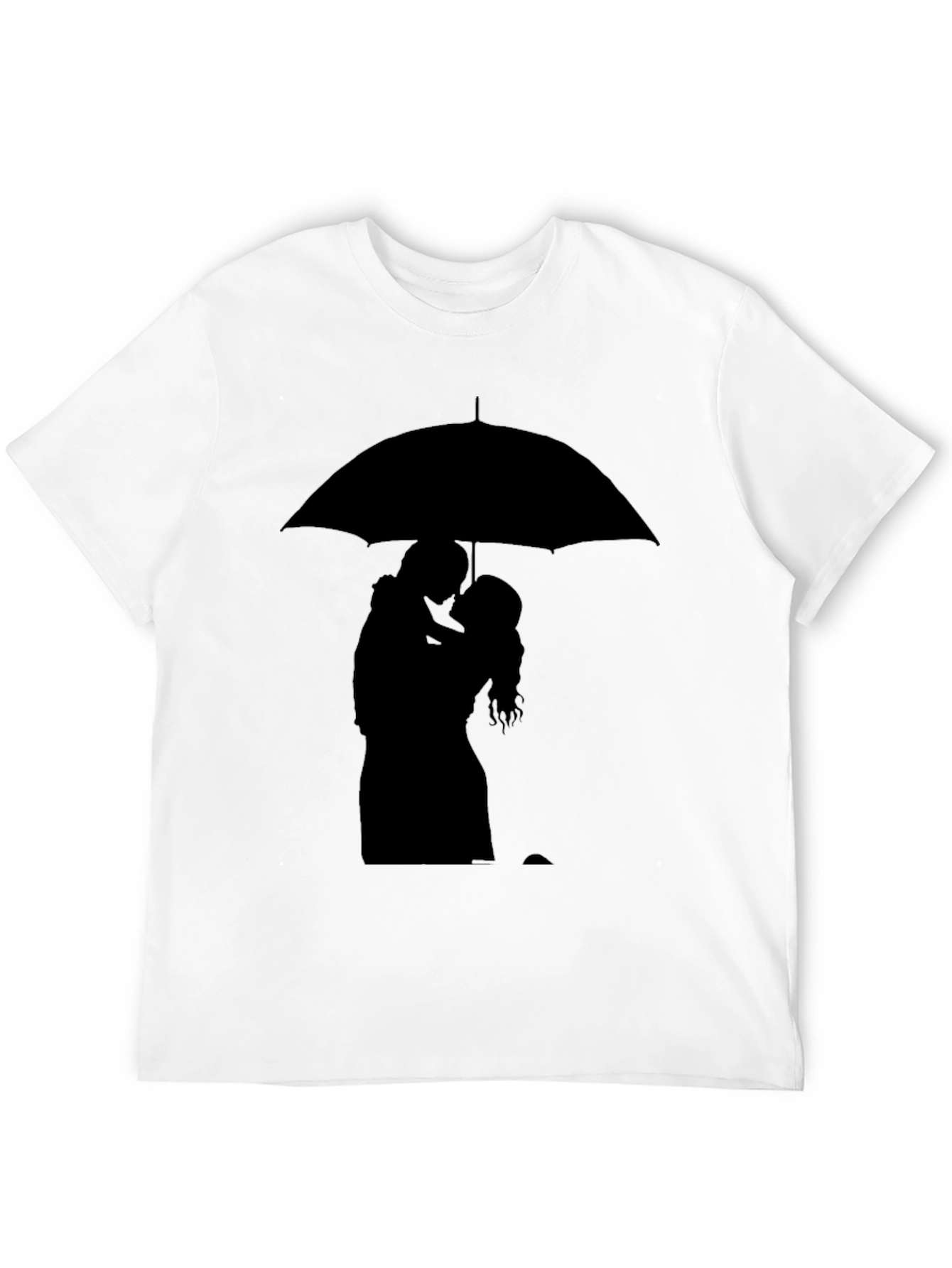 Black Romantic Silhouette T-Shirt - Under the Umbrella view 12