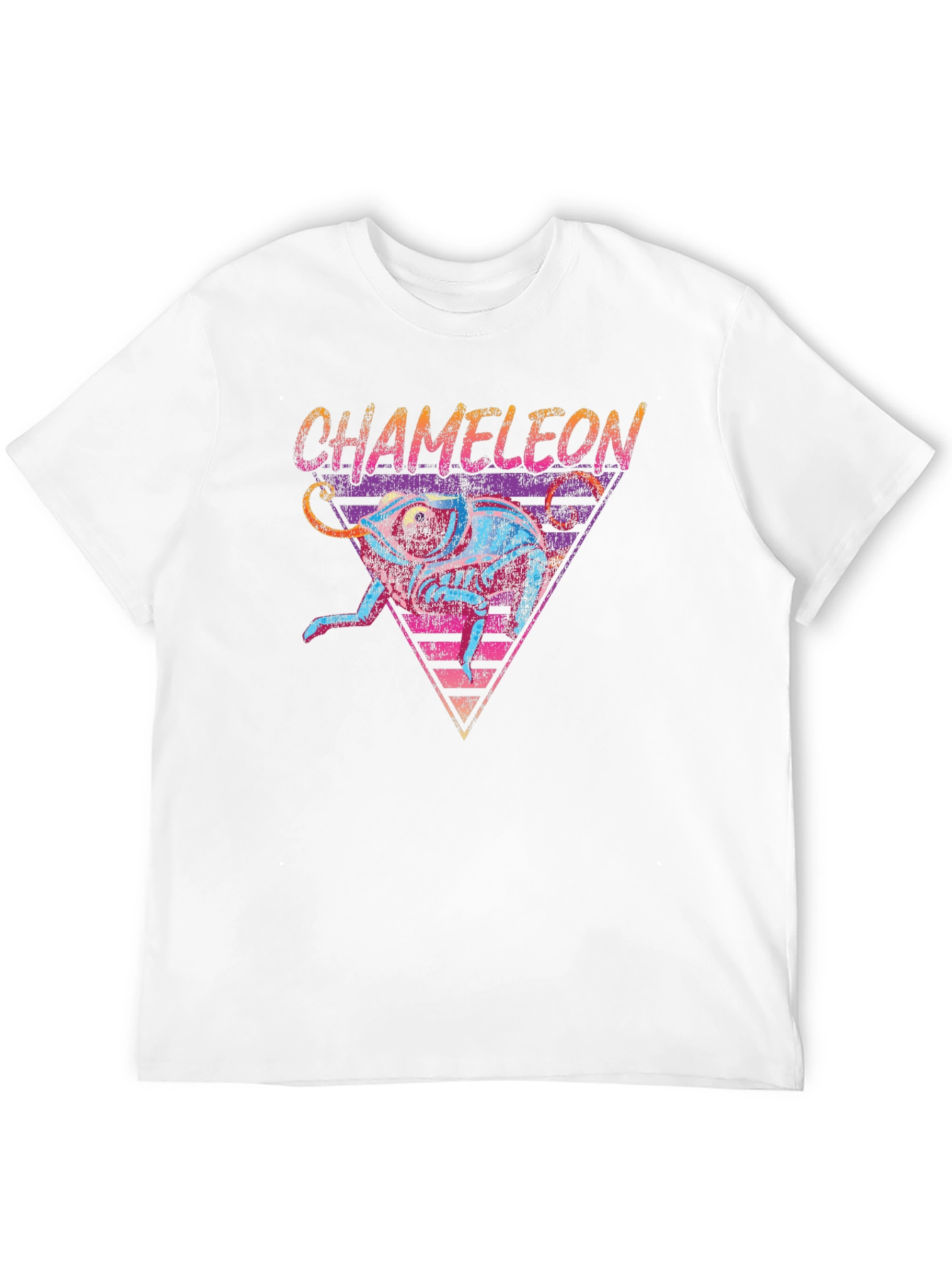 Black Retro Chameleon Graphic Tee - Cool Animal T-Shirt view 12
