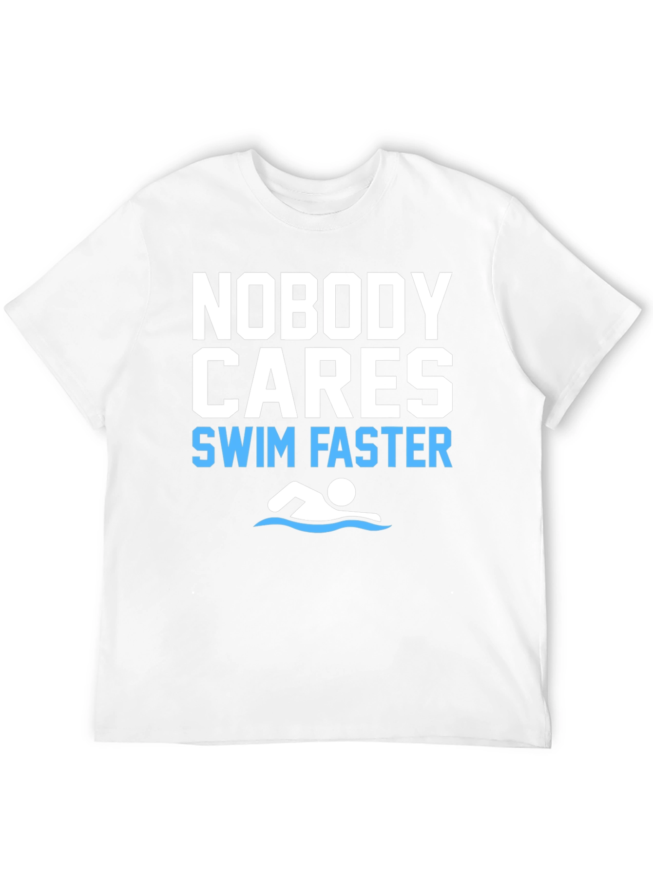 Black Funny Swim Faster Graphic T-Shirt view 12