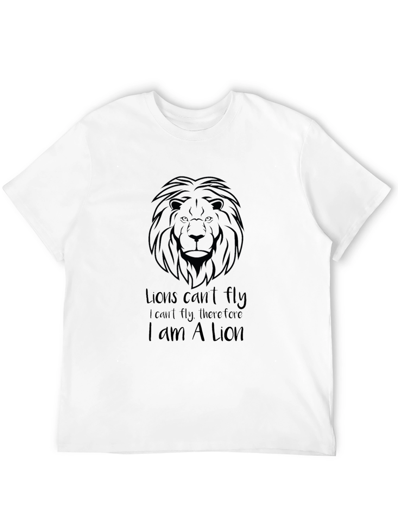 Black Lion T-Shirt - Lions Can't Fly Graphic Tee view 12