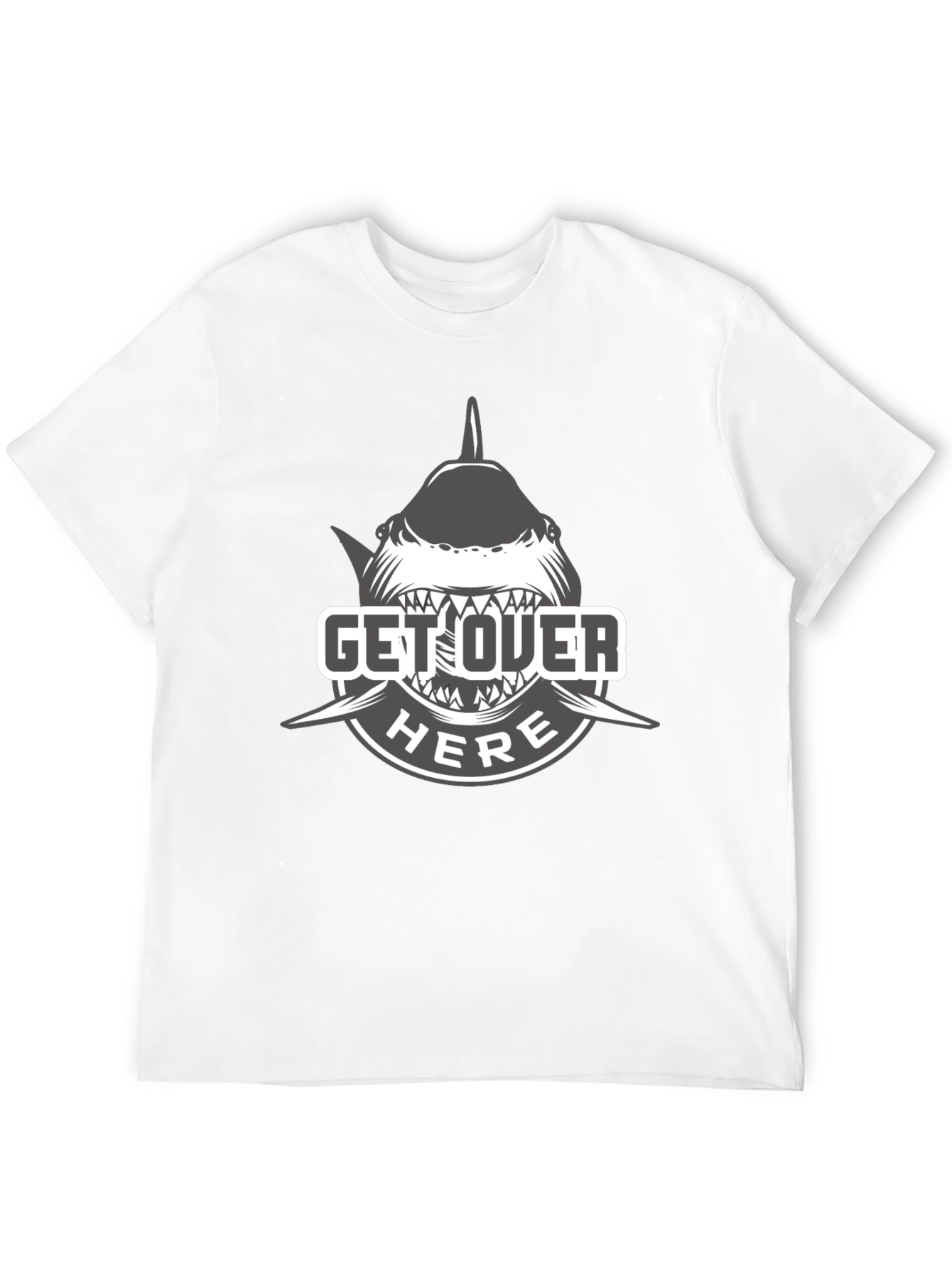 Black Get Over Here Shark T-Shirt - Black Cotton Tee view 12