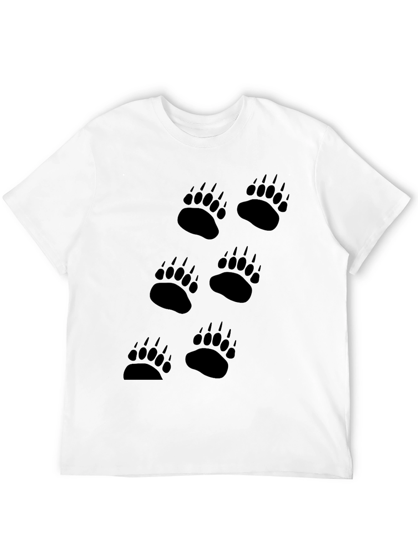 Black Black Bear Paw Print T-Shirt - Men's Graphic Tee view 12