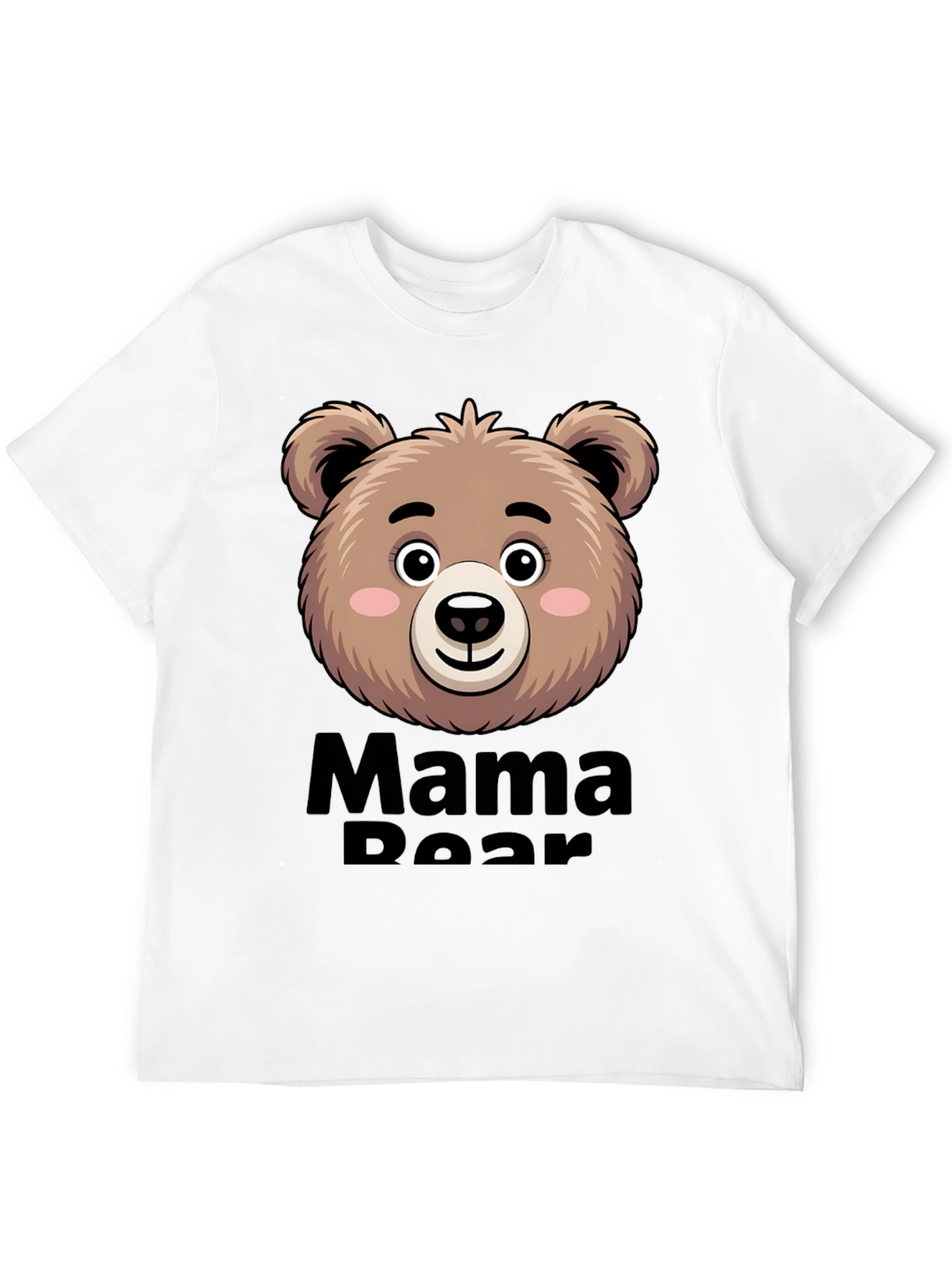 Black Mama Bear T-Shirt Cute Bear Face view 12