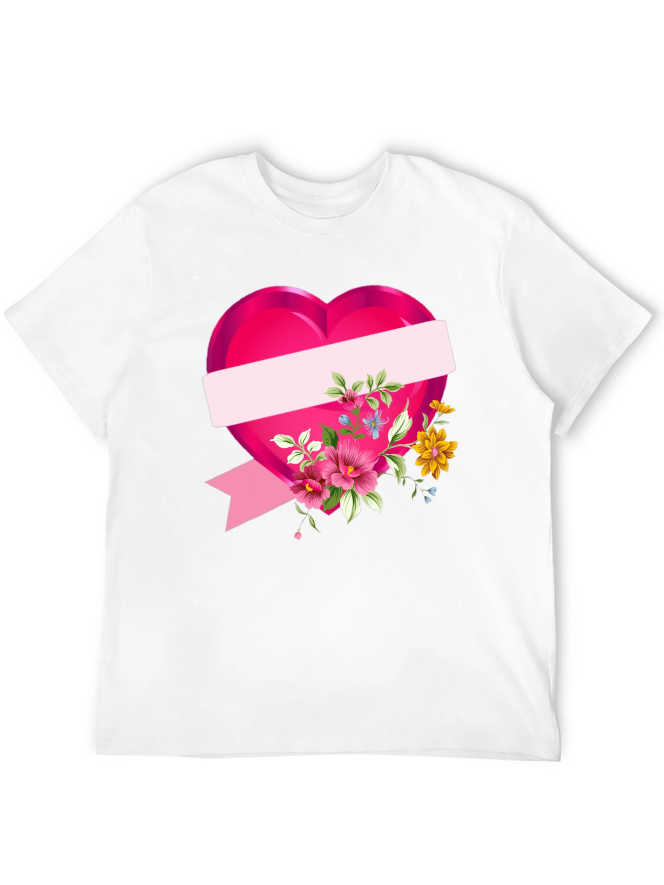 Black Floral Heart Graphic T-Shirt - Black view 12