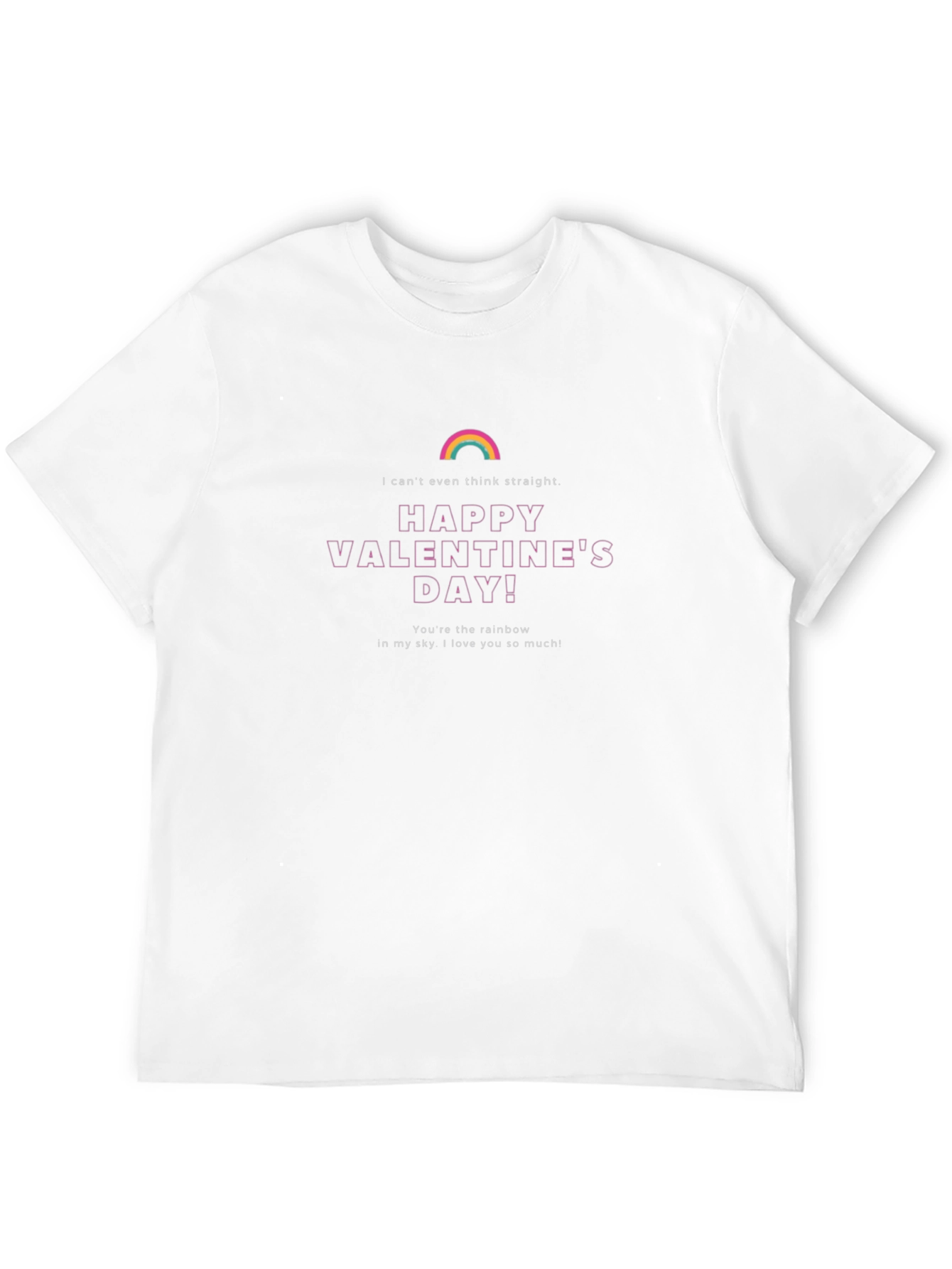 Black Happy Valentine's Day Rainbow Graphic T-Shirt view 12