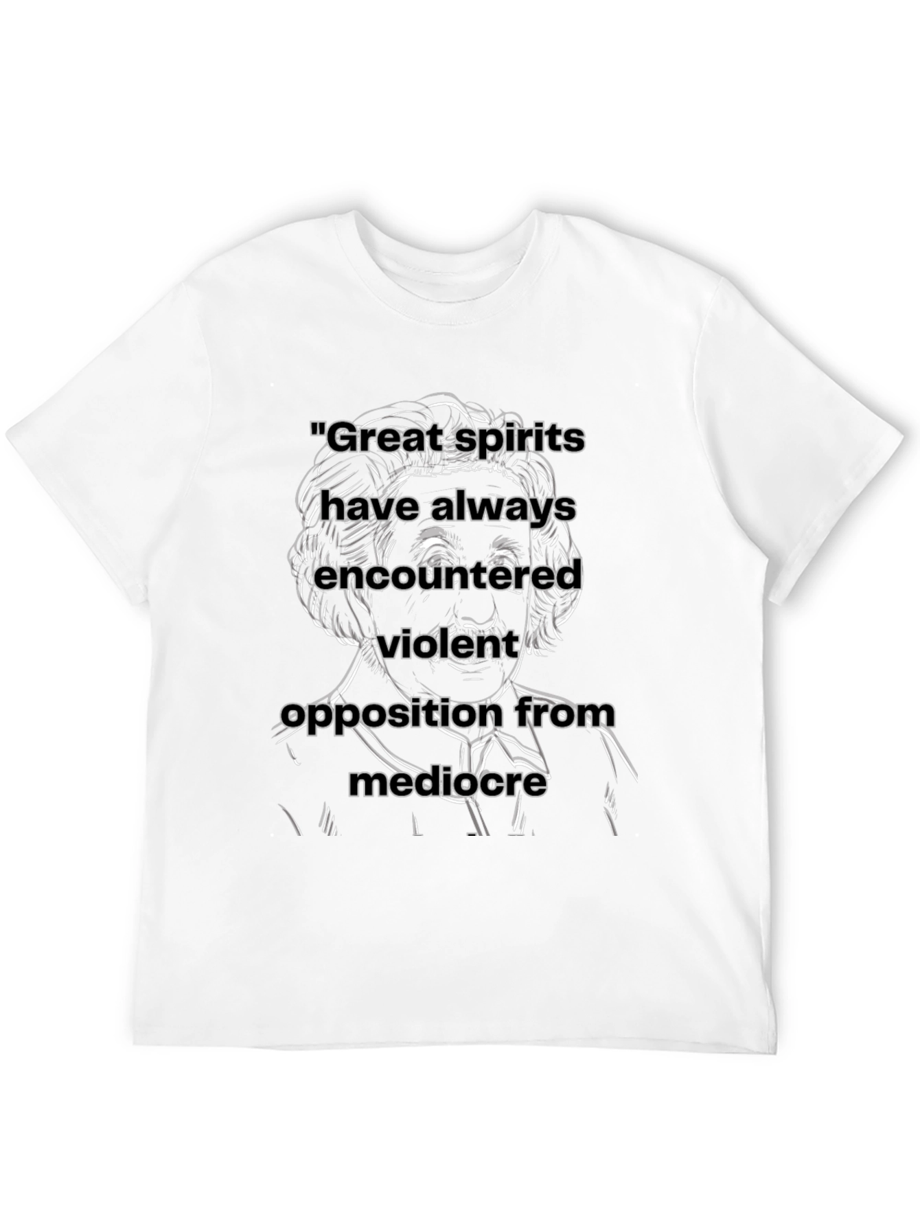 Black Motivational Quote T-Shirt - Great Spirits view 12